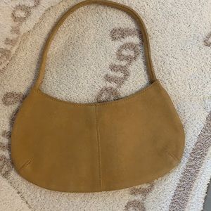 Taupe suede bag. 10x5 inches
